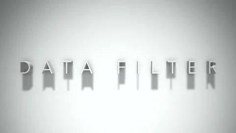 Data filter 3D title animation with shadows on a white background Stock Footage 297669745