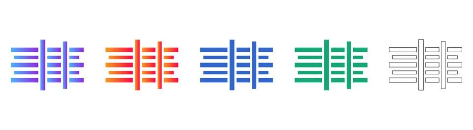 Data Filter and Sorting Icons in Modern Styles Stock Illustration