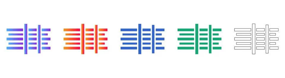 Data Filter and Sorting UI Icon Set Stock Illustration