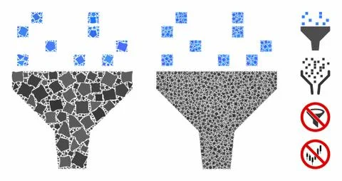 Data filter Composition Icon of Rugged Pieces Stockillustratie