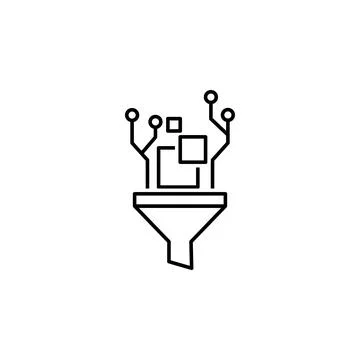 Data, filter icon. Element of technological data icon for mobile concept and web Stock Illustration