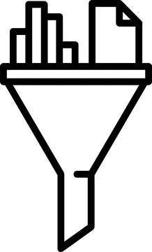 Data Filter Line Icon Design Stock Illustration