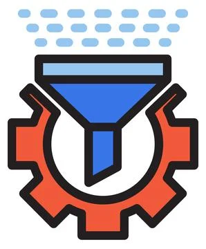 Data filter settings. Computer analysis technology icon Illustrazione stock