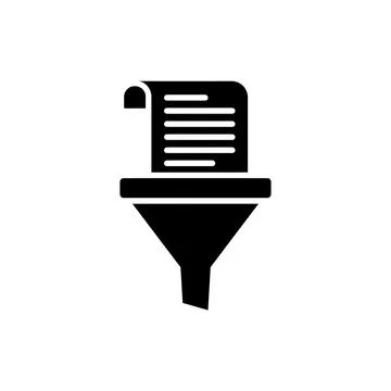 Data Filtering and Funnel Processing Icon 库存插图