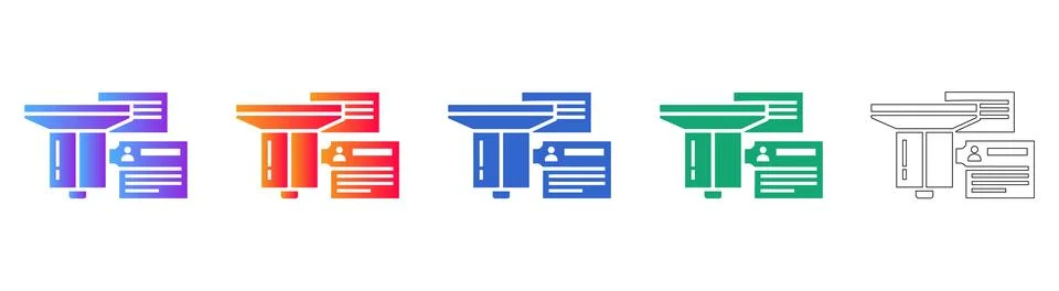 Data Filtering and Information Icons Illustration