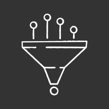 Data filtering and structuring system chalk icon イラスト素材