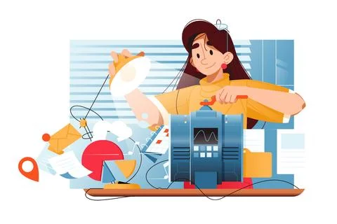 Data Filtering, Character organize information Stock Illustration