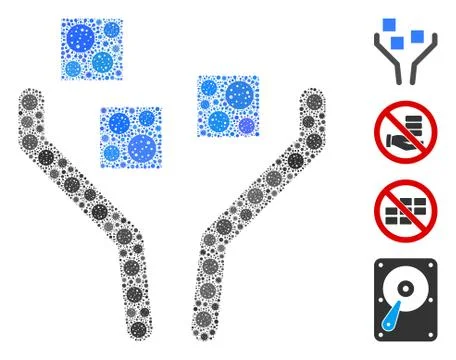 Data Filtering Collage of Covid Virus Items Stockillustratie