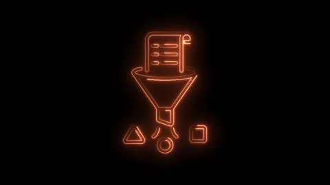 Data filtering concept with neon glow effect on black background abstract Vídeos de archivo 330774647