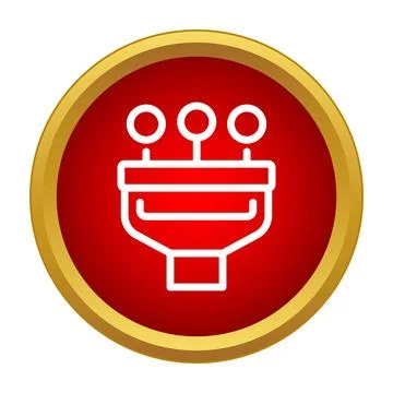 Data filtering funnel process icon showing network input 库存插图