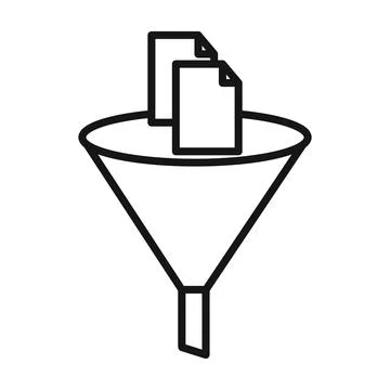 Data filtering icon Black line art vector 스톡 일러스트
