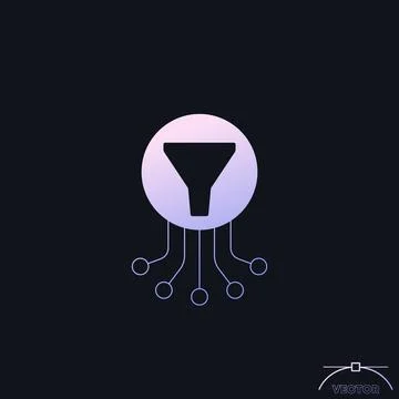 Data filtering icon with a gradient Stock Illustration