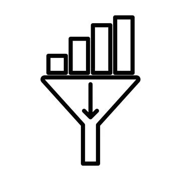 Data filtering icon linear logo mark in black and white 库存插图