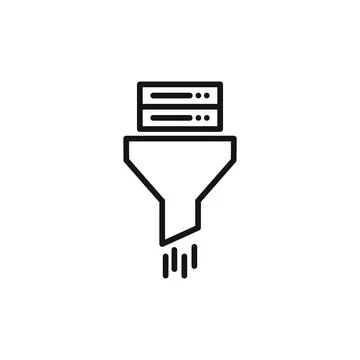 Data filtering icon logo sign vector outline Stock Illustration