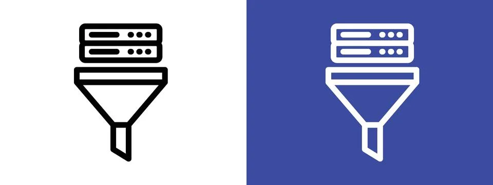 Data filtering icon logo sign set vector outline Stock Illustration