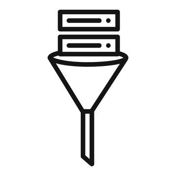 Data filtering icon mark in filled style Stock Illustration