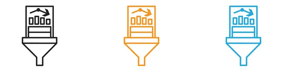 Data filtering icon vector logo set collection for web app ui Stock Illustration