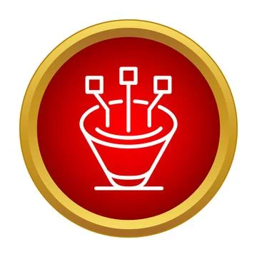Data filtering process abstract icon in red circle イラスト素材