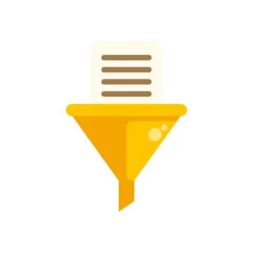 Data filtering process icon concept funnel illustration 스톡 일러스트