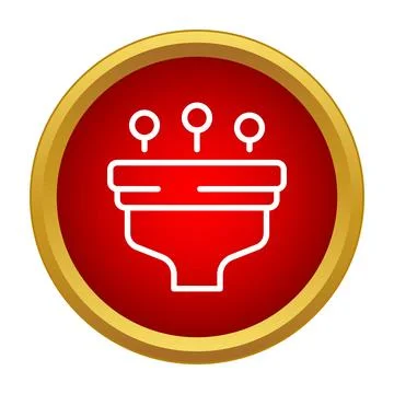 Data filtering process icon in red circle 库存插图