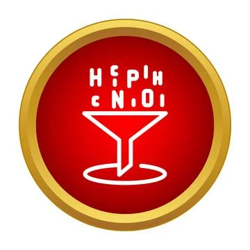 Data filtering process icon in red circle Stock Illustration