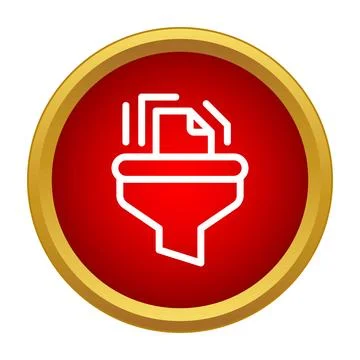 Data filtering process icon representing information management Stock Illustration