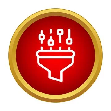 Data filtering process through sales funnel icon 스톡 일러스트