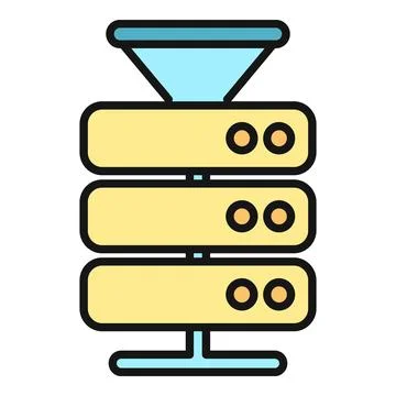Data filtering server rack icon concept Stockillustratie