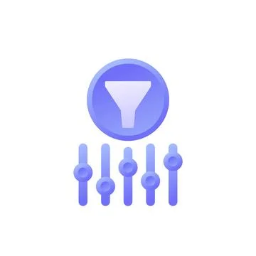 Data filtering settings icon, vector 库存插图