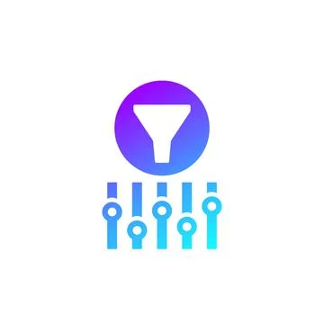 Data filtering settings icon for web Illustrazione stock