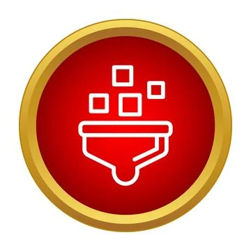 Data filtering sorting process funnel icon concept Stock Illustration
