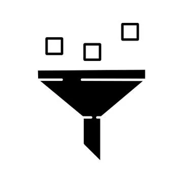 Data filtering system glyph icon Stock Illustration