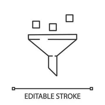Data filtering system linear icon イラスト素材