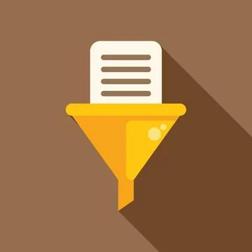Data filtering through funnel, processing information workflow Stock Illustration