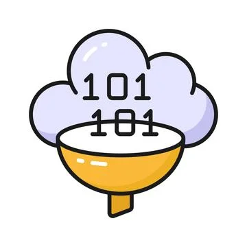 Data filtering vector design in trendy style, concept icon of data extraction Stock Illustration