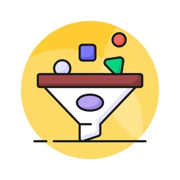 Data filtering vector design in trendy style, concept icon of data extraction Stock Illustration