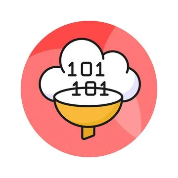 Data filtering vector design in trendy style, concept icon of data extraction Stock Illustration