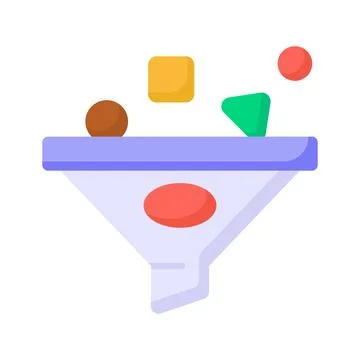 Data filtering vector design in trendy style, concept icon of data extraction Stock Illustration