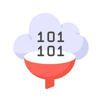 Data filtering vector design in trendy style, concept icon of data extraction Stock Illustration