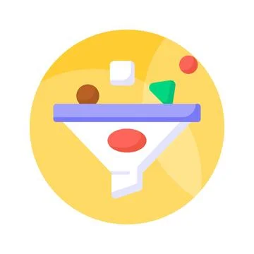 Data filtering vector design in trendy style, concept icon of data extraction Stock Illustration