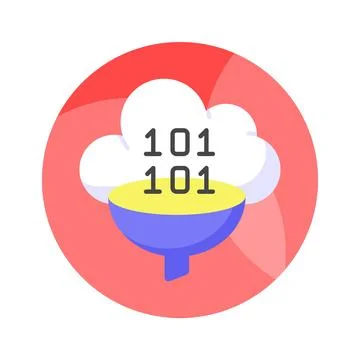 Data filtering vector design in trendy style, concept icon of data extraction Illustration