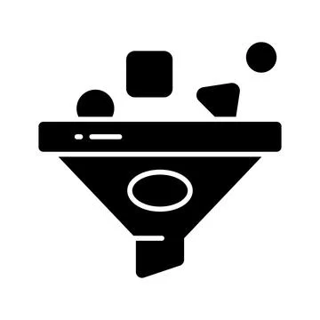 Data filtering vector design in trendy style, concept icon of data extraction Stock Illustration