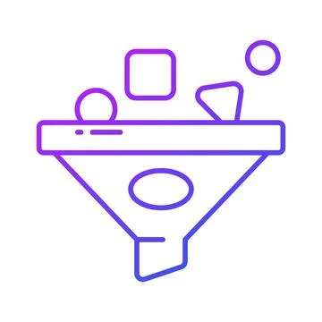 Data filtering vector design in trendy style, concept icon of data extraction Stock Illustration