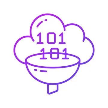 Data filtering vector design in trendy style, concept icon of data extraction Stock Illustration