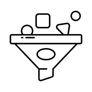 Data filtering vector design in trendy style, concept icon of data extraction Stock Illustration