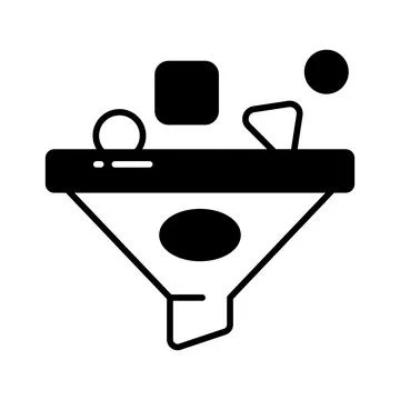 Data filtering vector design in trendy style, concept icon of data extraction Stock Illustration