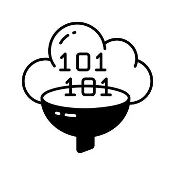 Data filtering vector design in trendy style, concept icon of data extraction Stock Illustration