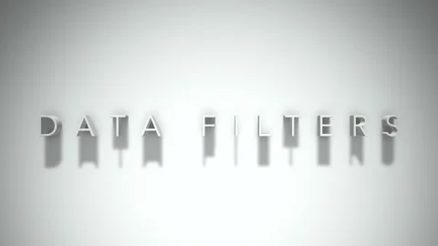Data filters 3D title animation white text on a white background Stock Footage 299429441