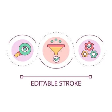 Data filtration loop concept icon イラスト素材