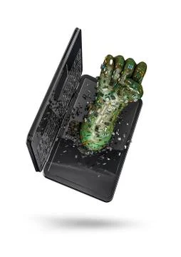 Data fist laptop Illustrazione stock